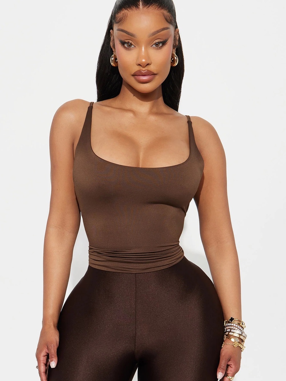 Fashion Nova Brown Scoop Neck Cami